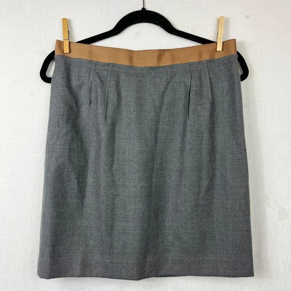 Loft Wool Blend Mini Pencil Skirt Women 8 Petite Coquette Preppy Academia Office